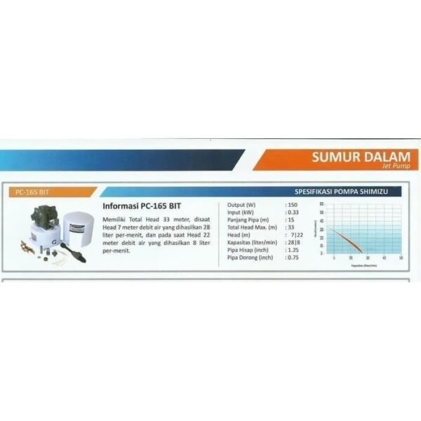 TERMURAH SHIMIZU PC-165 BIT POMPA SUMUR DALAM OTOMATIS - Image 3
