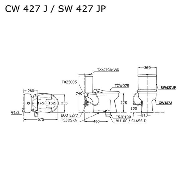 TERMURAH TOTO PROMO KLOSET DUDUK CW427J /SW427+TCW07S - Image 3