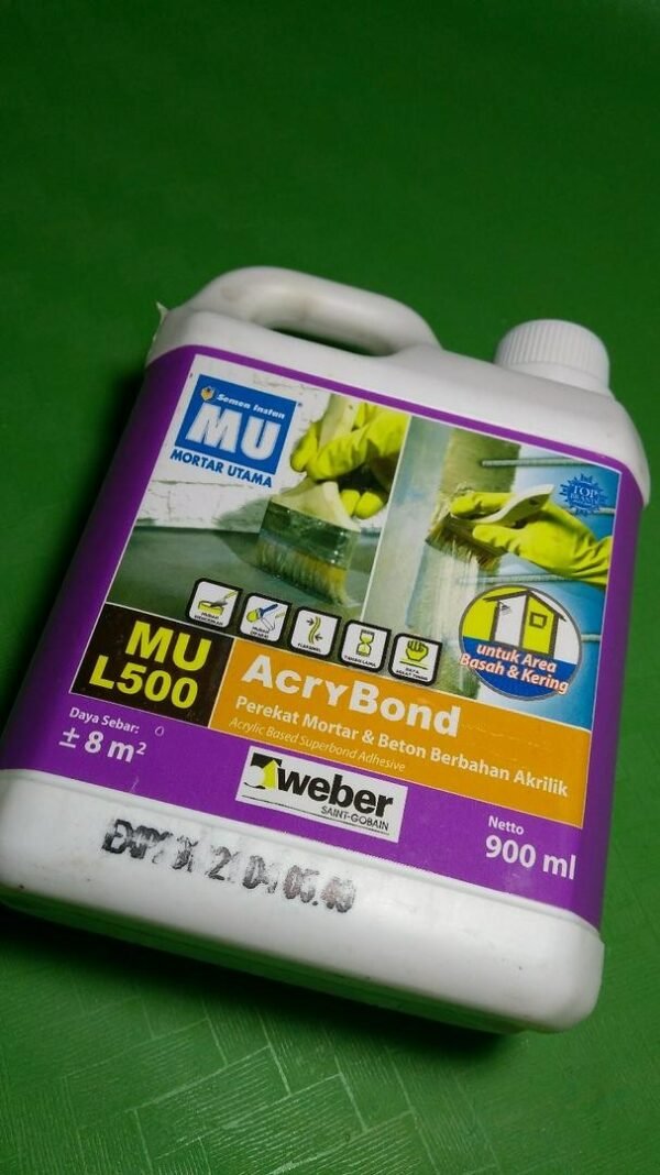 TERMURAH MORTAR UTAMA MU-L500 ACRYBOND PEREKAT MORTAR & BETON 900ML - Image 3