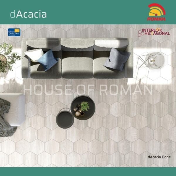 TERMURAH ROMAN HEXAGONAL 34 X 39 GH348082 dAcacia Bone - Image 2
