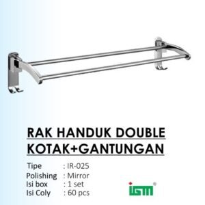 TERMURAH IR-025 GANTUNGAN KAMAR MANDI STAINLESS RAK HANDUK 2 BARIS