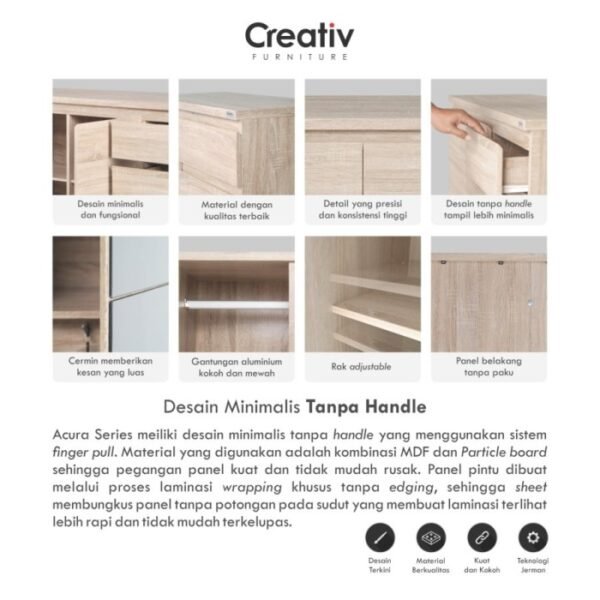 TERMURAH ACTIV FURNITURE ACURA LP 200 X 80 CM LEMARI PAKAIAN 2 PINTU - Image 5
