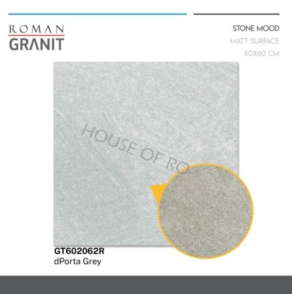 TERMURAH ROMAN GRANIT 60 X 60 GT602062R DPORTA GREY - Image 4