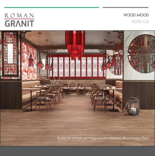 TERMURAH ROMAN GRANIT 15 X 90 GT915530R DKARIMATA WENGUE - Image 2