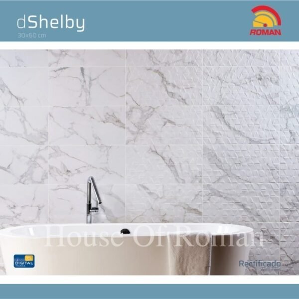 TERMURAH ROMAN KERAMIK 30 X 60R W63861R DSHELBY BIANCO GOL B - Image 2