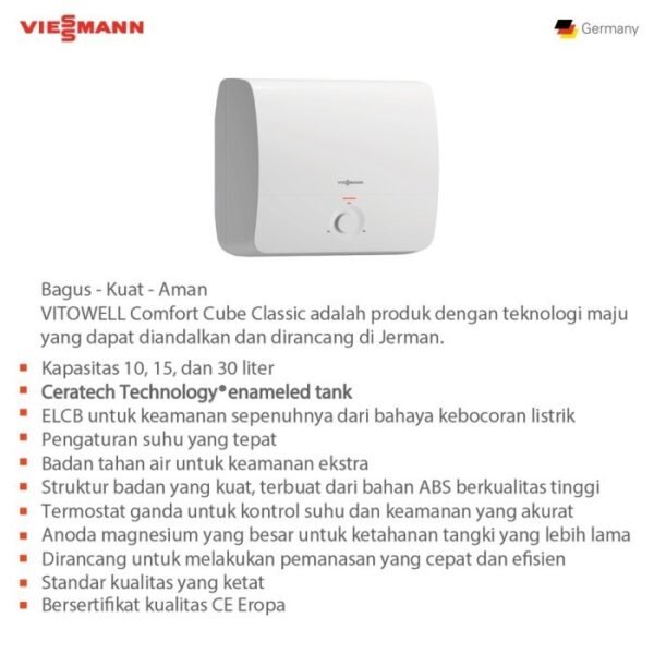 TERMURAH WATER HEATER VIESSMANN 10L 200WATT VITOWELL COMFORT C1 - Image 3