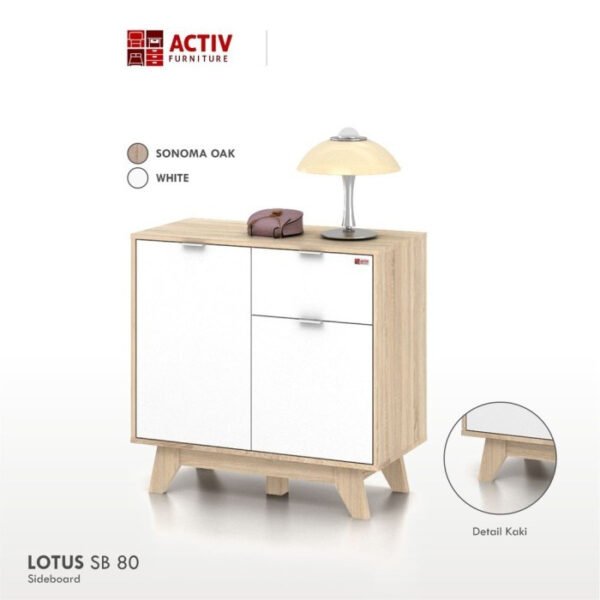 TERMURAH ACTIV FURNITURE LOTUS SB 80 X 75 CM NAKAS MEJA SAMPING BED - Image 2