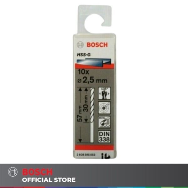 TERMURAH BOSCH MATA BOR HSS-G METAL DRILL BIT 2.5 MM X 10 PCS