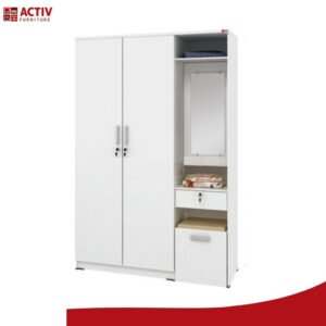 TERMURAH ACTIV FURNITUR SPIN LPMR 300 LEMARI PAKAIAN 3 PINTU MEJA KACA