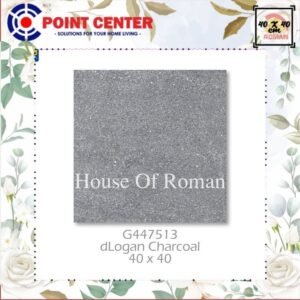 TERMURAH ROMAN KERAMIK 40 X 40 G447513 DLOGAN CHARCOAL GOL A