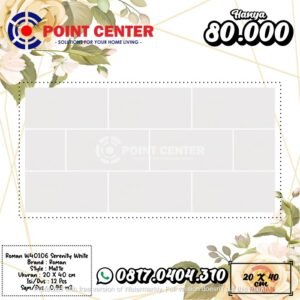 TERMURAH ROMAN KERAMIK 20 X 40 W40106 SERENITY WHITE
