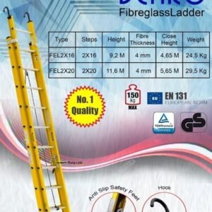 TERMURAH DENKO Tangga Fiberglass Ekstensi FEL 2x20 STEP 12M Tangga PLN