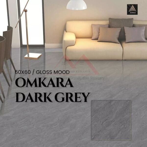 TERMURAH ARNA GRANIT 60 X 60 OMKARA DARK GREY GLAZED POLISHED - Image 2