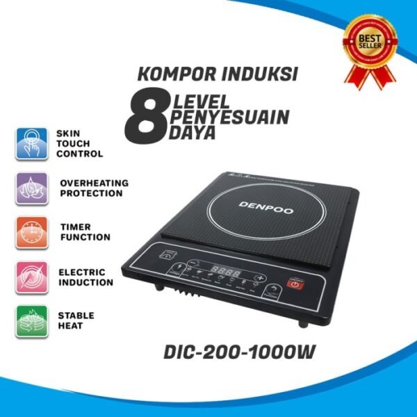 TERMURAH KOMPOR LISTRIK INDUKSI PUSH BUTTON DENPOO DIC 200-1000 - LOW WATT - Image 2