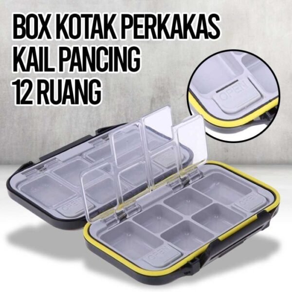TERMURAH TAFFWARE LIXADA KOTAK PERKAKAS KAIL PANCING 12 RUANG - MCC01