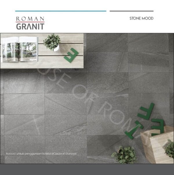TERMURAH ROMAN GRANIT 30 X 60 GT632505R DCLAUSTRAL CHARCOAL - Image 2