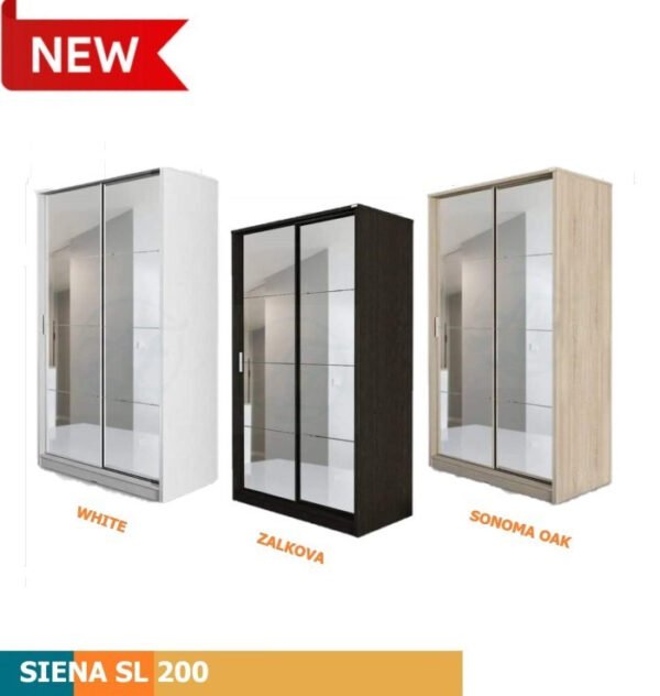 TERMURAH ACTIV FURNITURE SIENA SL 200 LEMARI SLIDING 2 PINTU CERMIN