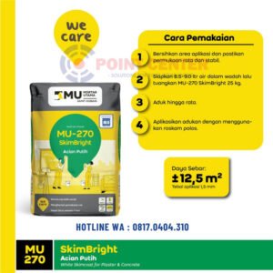 TERMURAH MORTAR UTAMA MU-270 SKIMBRIGHT ACIAN PUTIH 25KG