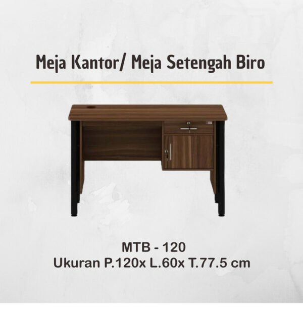 TERMURAH ACTIV FURNITURE VINO MTB 120 MEJA TULIS KAKI BESI 1/2 BIRO - Image 2