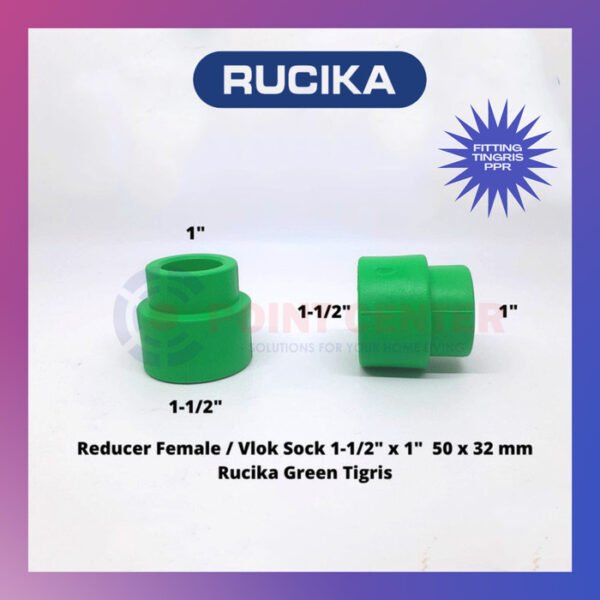 TERMURAH VLOK SOCK 1-1/2 X 1 REDUCER FEMALE 50 X 32MM RUCIKA TIGRIS