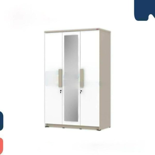 TERMURAH ACTIV FURNITURE KOFI LP 307 LEMARI PAKAIAN 3 PINTU KACA - Image 2