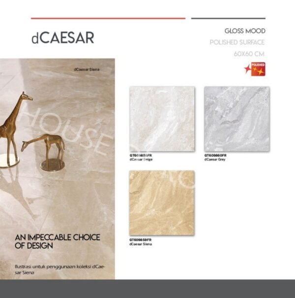 TERMURAH ROMAN GRANIT 60 X 60 GT609858FR DCAESAR BEIGE (GLOSS) - Image 3