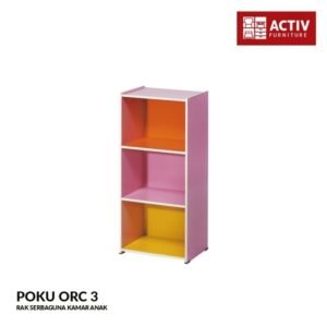 TERMURAH ACTIV FURNITURE POKU ORC 3 LEMARI RAK BUKU 3 SUSUN 40 x 90 CM