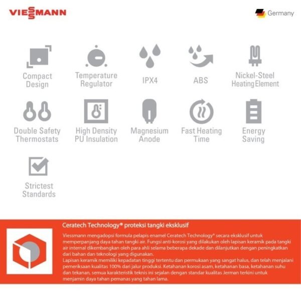 TERMURAH WATER HEATER VIESSMANN 10L 200WATT VITOWELL COMFORT C1 - Image 4