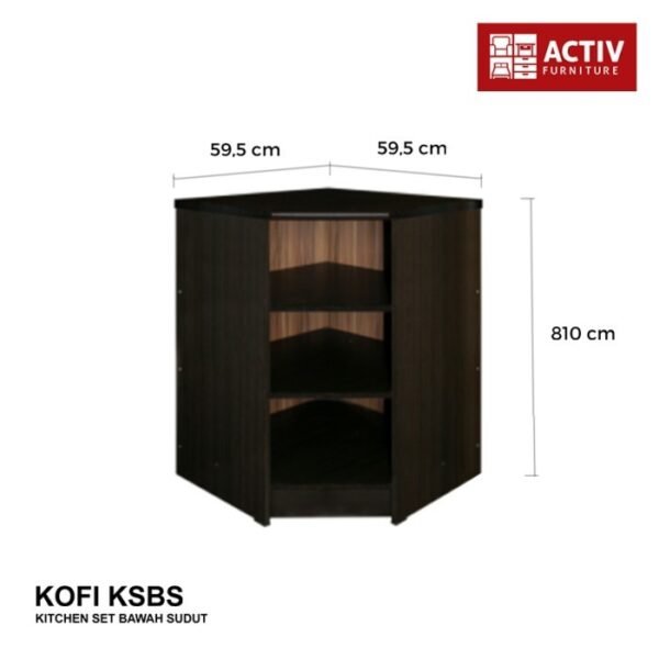 TERMURAH ACTIV FURNITURE KOFI KSBS 60 X 80 CM LEMARI DAPUR SUDUT BAWAH - Image 3