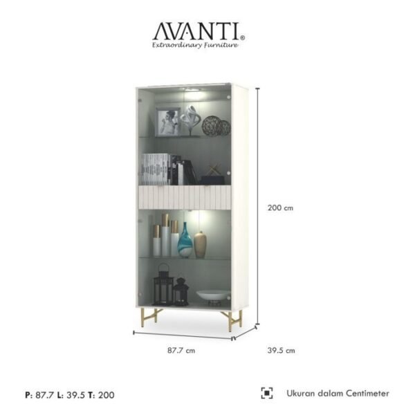 TERMURAH ACTIV FURNITURE AVANTI MUNICH LH 90 LEMARI HIAS / RAK KACA - Image 2