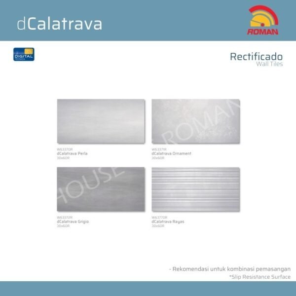 TERMURAH ROMAN KERAMIK 30 X 60R W63372R DCALATRAVA GRIGIO GOL. A - Image 5