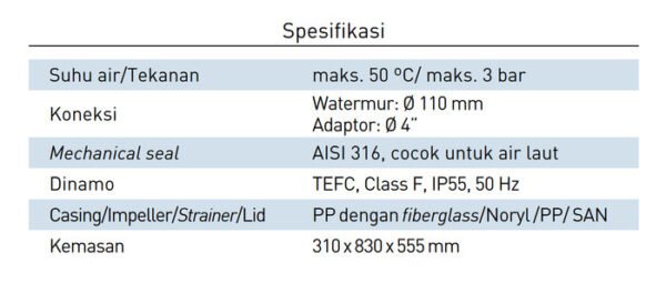 TERMURAH KRIPSOL POMPA KOLAM RENANG KAN 4" 1270 T2.IE3 12 PK - Image 3