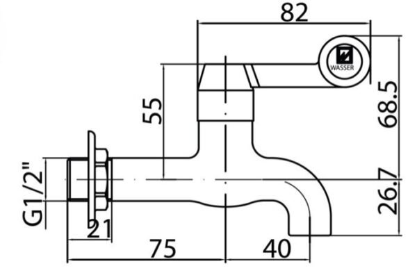 TERMURAH WASSER TL010 Kran Tembok Dinding Chrome - Image 4