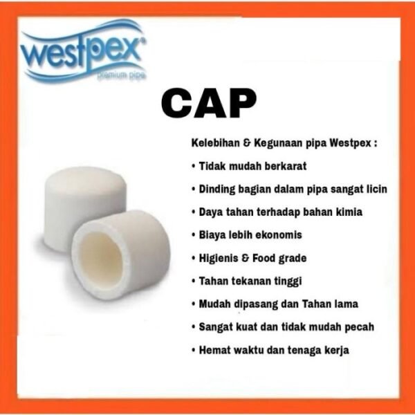 TERMURAH WESTPEX D25 (TUTUP PIPA 3/4") CAP FITTING PPR
