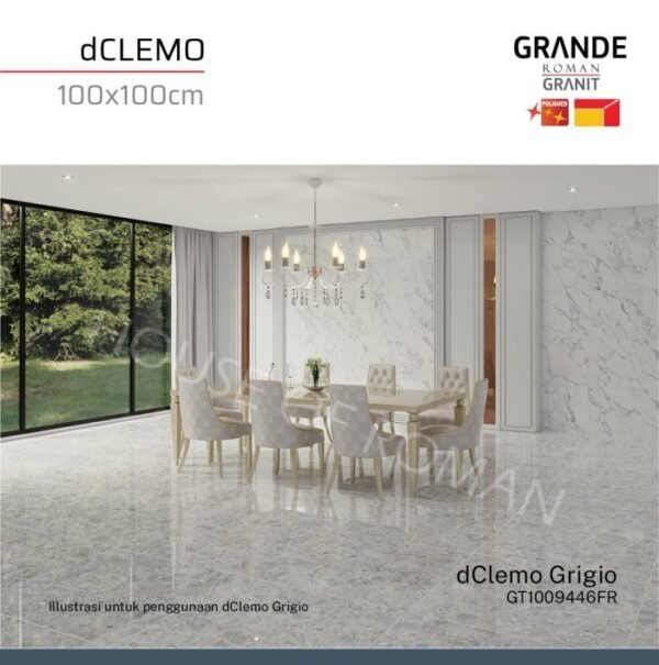 TERMURAH ROMAN GRANIT GRANDE 100 X 100 GT1009446FR DCLEMO GRIGIO - Image 2