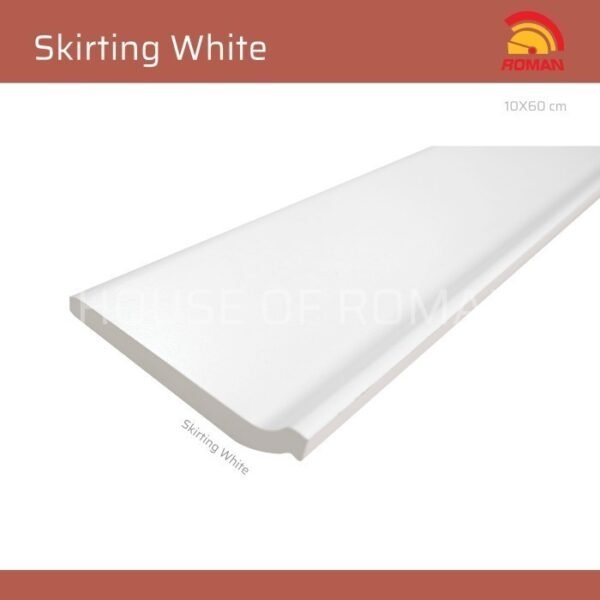 Termurah ROMAN KERAMIK Skirting White 10x60 SK162144 - Image 2
