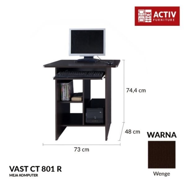 TERMURAH ACTIV FURNITURE VAST CT 801 R MEJA KERJA DEKSTOP KOMPUTER - Image 2