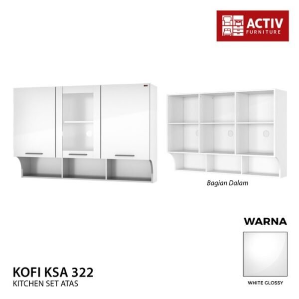 TERMURAH ACTIV FURNITURE KOFI KSA 322 LEMARI DAPUR ATAS 3 PINTU - Image 3