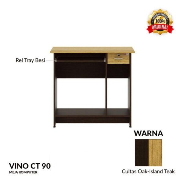 TERMURAH ACTIV FURNITURE VINO CT 90 MEJA KERJA DEKSTOP KOMPUTER - Image 2