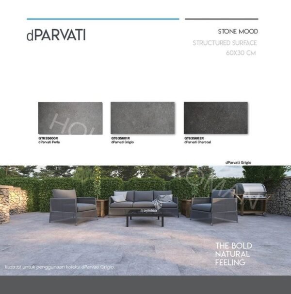 TERMURAH ROMAN GRANIT 30 X 60 GT635602R DPARVATI CHARCOAL - Image 4