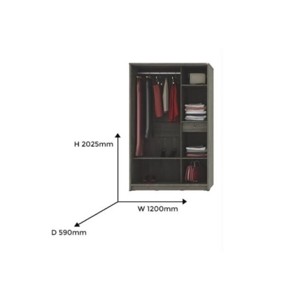 TERMURAH ACTIV FURNITURE SLIDE 212 LEMARI SLIDING 2 PINTU CERMIN - Image 2