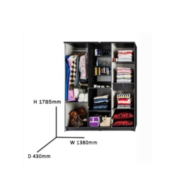 TERMURAH ACTIV FURNITURE JAZZ LP 302 LEMARI RAK BUFFET 3 PINTU KACA - Image 2