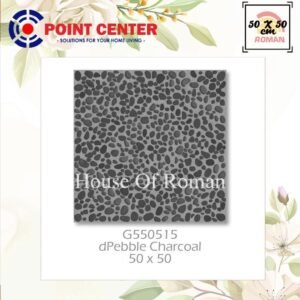 TERMURAH ROMAN KERAMIK 50 X 50 G550515 DPEBBLE CHARCOAL GOL B