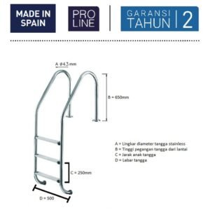 TERMURAH KRIPSOL TANGGA KOLAM RENANG V755/3 AISI 316 / 3 ANAK TANGGA