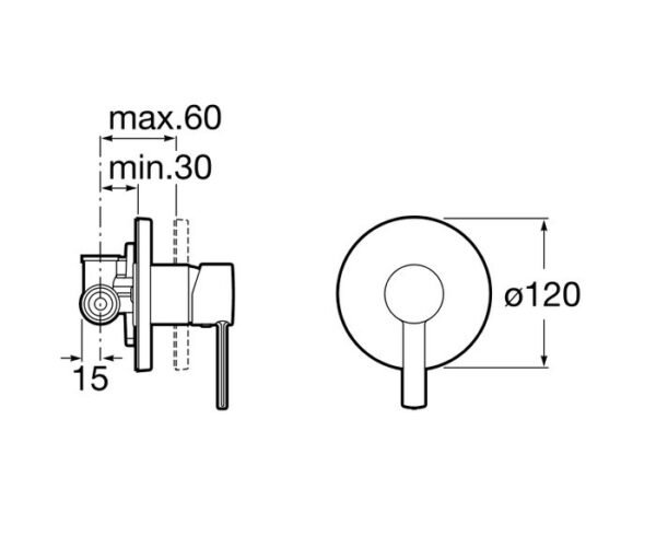 TERMURAH ROCA L20XL KRAN TANAM SHOWER KAMAR MANDI 1 ARAH BUILT IN - Image 2