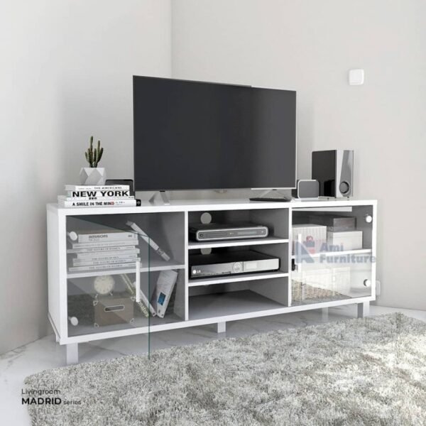 TERMURAH ACTIV FURNITURE AVANTI MADRID RTV 154 RAK / MEJA TV PUTIH - Image 3