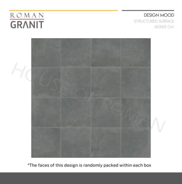 TERMURAH ROMAN GRANIT 60 X 60 GT605528R DASMANT CHARCOAL - Image 5