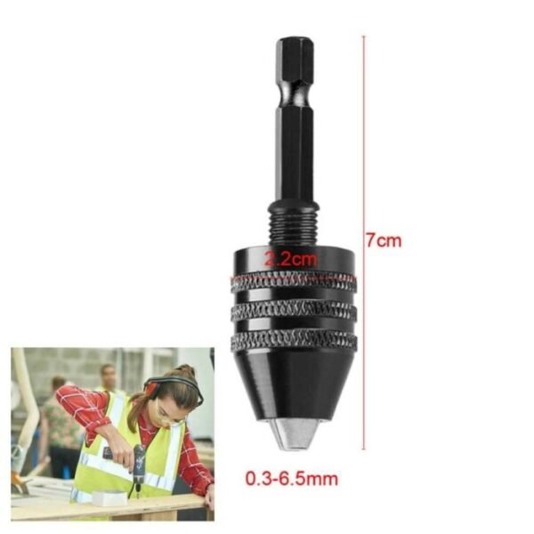 TERMURAH TAFFWARE MATA BOR DRILL CHUCK BIT 1/4 HEX SHANK 3 JAWS - Image 4