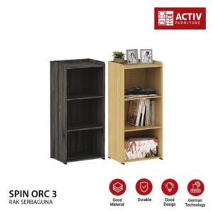 TERMURAH ACTIV FURNITURE SPIN ORC 3 LEMARI RAK BUKU 4 SUSUN MODERN