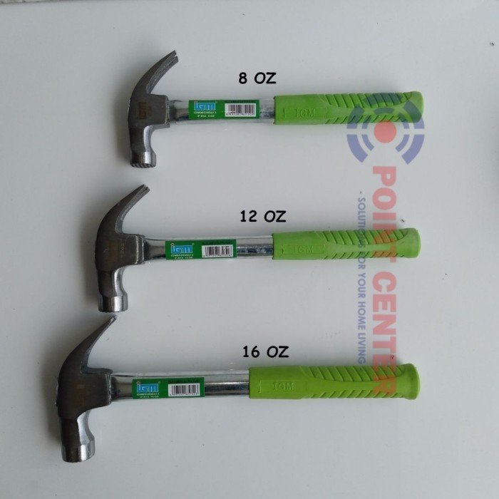 TERMURAH IP-014 PALU KAMBING GAGANG BESI GRIP KARET 12 OZ - Image 2